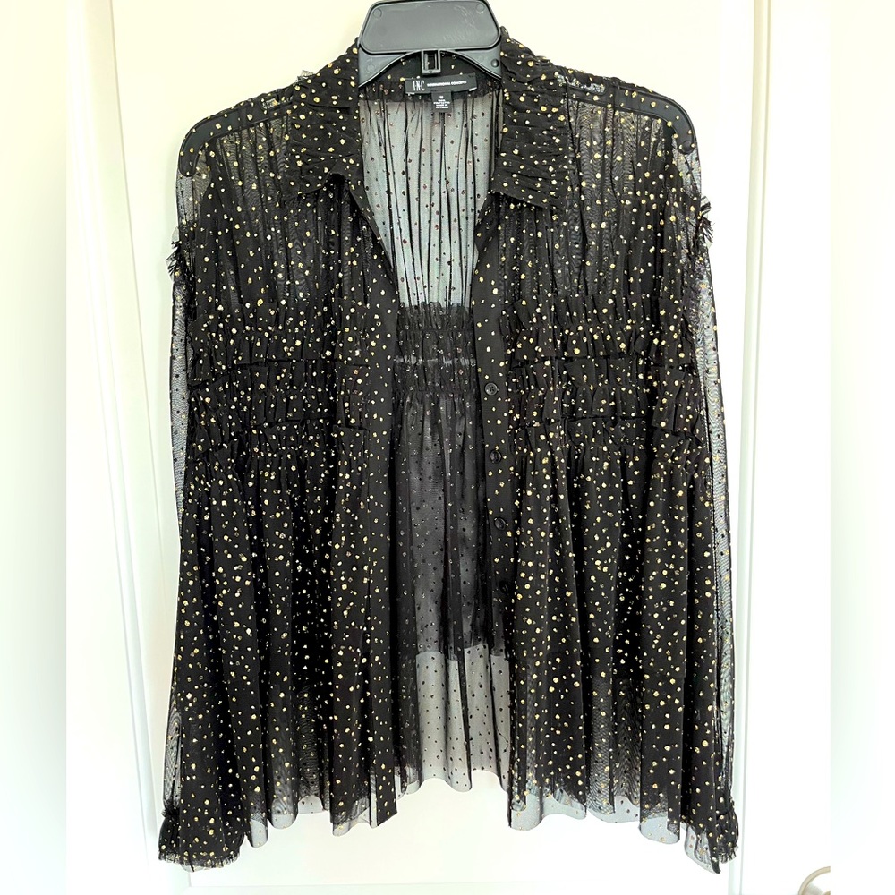 Brand New Never Worn black sheer top.